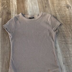 Women's Ribbed Knit Top - Gray